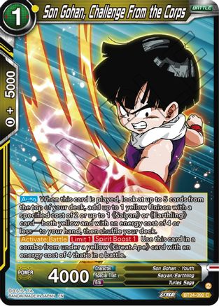 Son Gohan, Challenge From the Corps (BT24-092) - Beyond Generations Foil