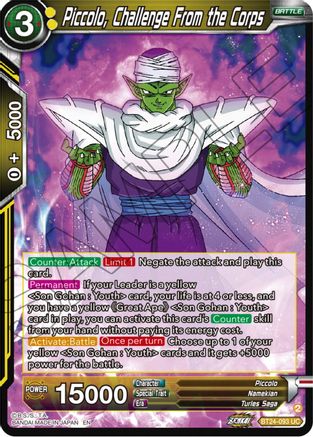 Piccolo, Challenge From the Corps (BT24-093) - Beyond Generations Foil