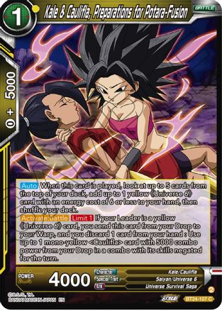 Kale & Caulifla, Preparations for Potara-Fusion (BT24-107) - Beyond Generations