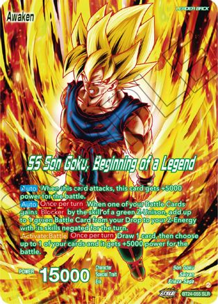 Son Goku // SS Son Goku, Beginning of a Legend (SLR) (BT24-055) - Beyond Generations Foil