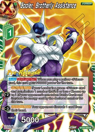 Cooler, Brotherly Assistance (BT24-059) - Beyond Generations PreRelease Cards Foil