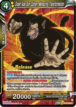 Great Ape Son Gohan, Menacing Transformation (BT24-089) - Beyond Generations PreRelease Cards Foil