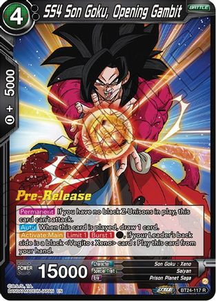 SS4 Son Goku, Opening Gambit (BT24-117) - Beyond Generations PreRelease Cards Foil