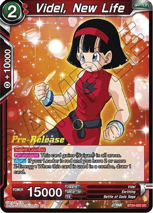Videl, New Life (BT24-020) - Beyond Generations PreRelease Cards Foil