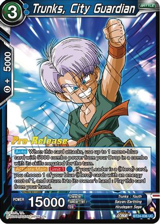 Trunks, City Guardian (BT24-036) - Beyond Generations PreRelease Cards Foil
