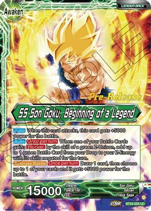 Son Goku // SS Son Goku, Beginning of a Legend (BT24-055) - Beyond Generations PreRelease Cards
