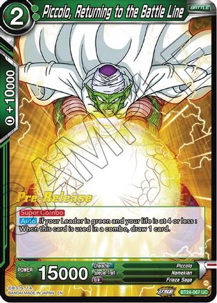 Piccolo, Returning to the Battle Line (BT24-067) - Beyond Generations PreRelease Cards Foil