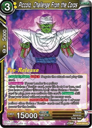 Piccolo, Challenge From the Corps (BT24-093) - Beyond Generations PreRelease Cards Foil