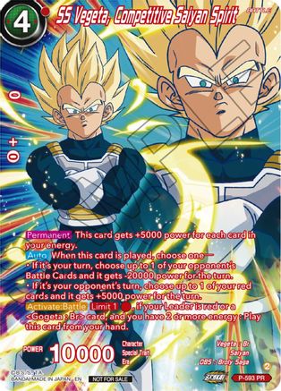 SS Vegeta, Competitive Saiyan Spirit (Alternate Art) (Deluxe Pack 2024 Vol.1) (P-593) - Promotion Cards Foil