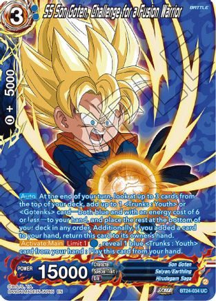 SS Son Goten, Challenge for a Fusion Warrior (Collector Booster Silver) (BT24-034) - Beyond Generations Foil