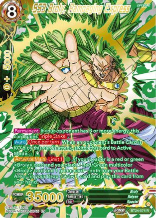 SS3 Broly, Rampaging Express (Collector Booster Gold) (BT24-074) - Beyond Generations Foil
