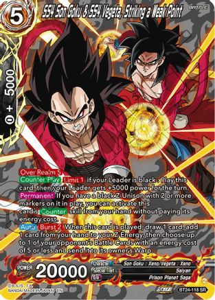 SS4 Son Goku & SS4 Vegeta, Striking a Weak Point (Collector Booster Silver) (BT24-118) - Beyond Generations Foil