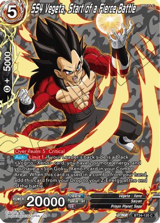 SS4 Vegeta, Start of a Fierce Battle (Collector Booster Silver) (BT24-120) - Beyond Generations Foil