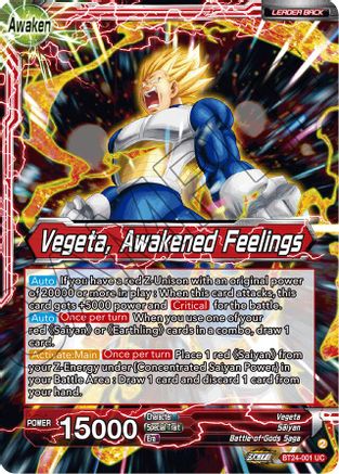 Vegeta // Vegeta, Awakened Feelings (Collector Booster Foil) (BT24-001) - Beyond Generations Foil