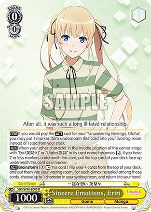 Sincere Emotions, Eriri (SHS/W98-E005 R) - Saekano the Movie: Finale