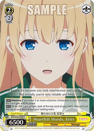 Heartfelt Words, Eriri (SHS/W98-E008 R) - Saekano the Movie: Finale