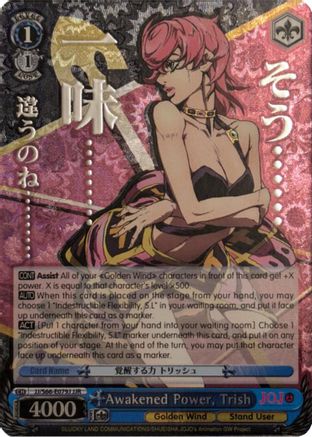Awakened Power, Trish (JJR) (Silver Stamp) (JJ/S66-E079J JJR) - JoJo's Bizarre Adventure: Golden Wind