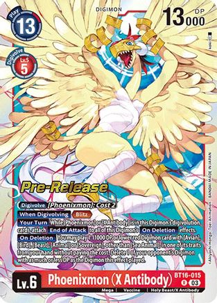 Phoenixmon (X Antibody) (BT16-015) - Beginning Observer Pre-Release Cards Foil