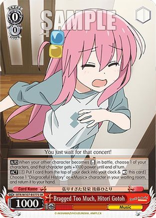 Bragged Too Much, Hitori Gotoh (SR) (BTR/W107-E077S SR) - BOCCHI THE ROCK!
