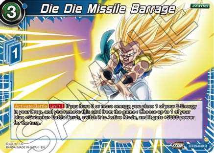 Die Die Missile Barrage (BT25-049) - Legend of the Dragon Balls Foil