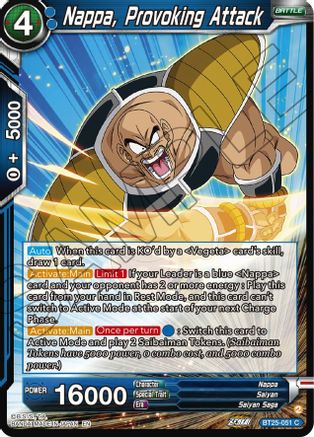 Nappa, Provoking Attack (BT25-051) - Legend of the Dragon Balls Foil