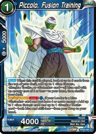 Piccolo, Fusion Training (BT25-061) - Legend of the Dragon Balls Foil