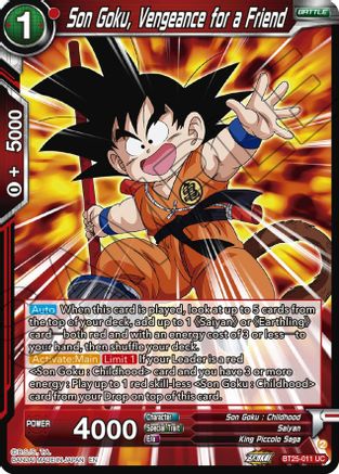 Son Goku, Vengeance for a Friend (BT25-011) - Legend of the Dragon Balls
