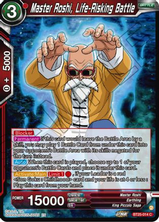 Master Roshi, Life-Risking Battle (BT25-014) - Legend of the Dragon Balls Foil