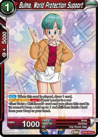 Bulma, World Protection Support (BT25-015) - Legend of the Dragon Balls