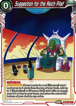 Suggestion for the Reich Pilaf (BT25-034) - Legend of the Dragon Balls