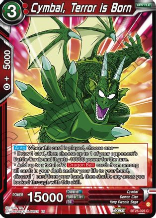 Cymbal, Terror is Born (BT25-026) - Legend of the Dragon Balls Foil