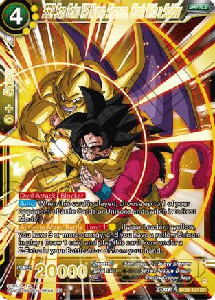 SS4 Son Goku Vs Nuova Shenron, Clash With a Soldier (BT25-107) - Legend of the Dragon Balls Foil