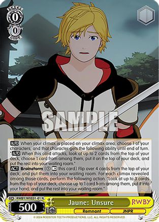 Jaune: Unsure (RWBY/WXE01-01 N) - RWBY Premium Booster