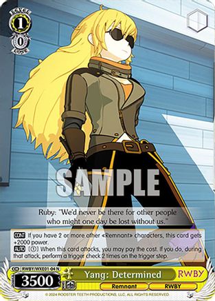 Yang: Determined (RWBY/WXE01-04 N) - RWBY Premium Booster
