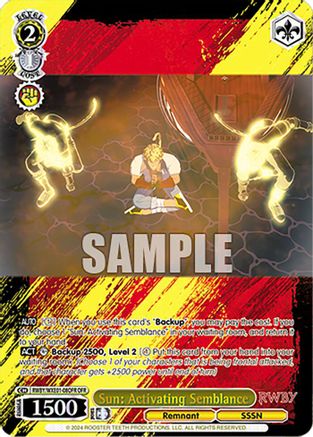 Sun: Activating Semblance (OFR) (RWBY/WXE01-08OFR OFR) - RWBY Premium Booster