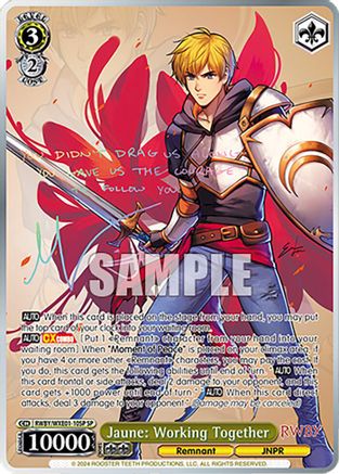 Jaune: Working Together (SP) (RWBY/WXE01-10SP SP) - RWBY Premium Booster