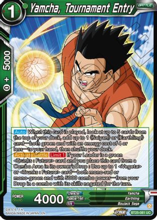 Yamcha, Tournament Entry (BT25-081) - Legend of the Dragon Balls