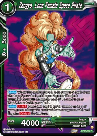 Zangya, Lone Female Space Pirate (BT25-088) - Legend of the Dragon Balls