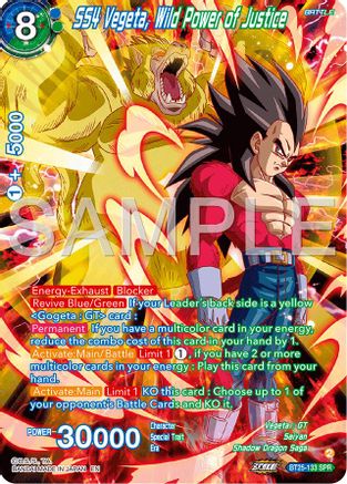 SS4 Vegeta, Wild Power of Justice (SPR) (BT25-133 ) - Legend of the Dragon Balls Foil