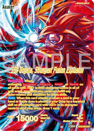 SS4 Son Goku & SS4 Vegeta // SS4 Gogeta, Strongest Fusion Explosion (SLR) (BT25-098) - Legend of the Dragon Balls Foil