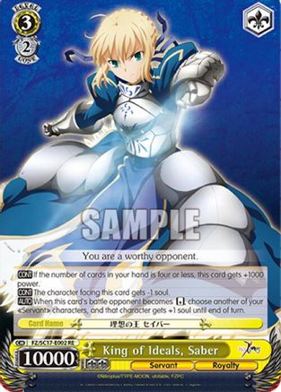 King of Ideals, Saber (FZ/SC17-E002 RE) - Fate/Zero Chronicle Set