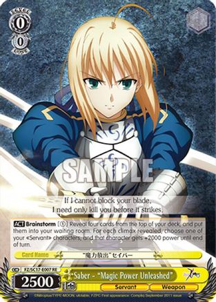 Saber - "Magic Power Unleashed" (FZ/SC17-E007 RE) - Fate/Zero Chronicle Set