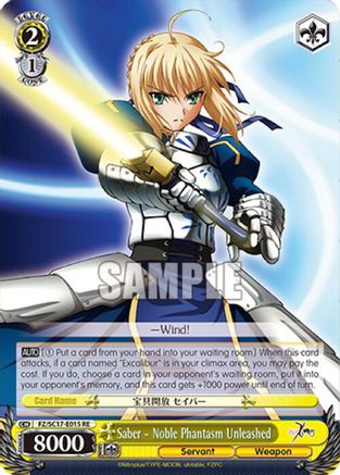 Saber - Noble Phantasm Unleashed (FZ/SC17-E015 RE) - Fate/Zero Chronicle Set