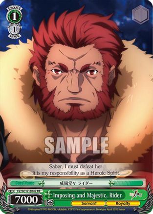 Imposing and Majestic, Rider (FZ/SC17-E042 RE) - Fate/Zero Chronicle Set
