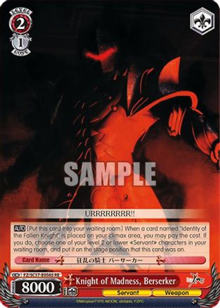 Knight of Madness, Berserker (SR) (FZ/SC17-E056S RE) - Fate/Zero Chronicle Set