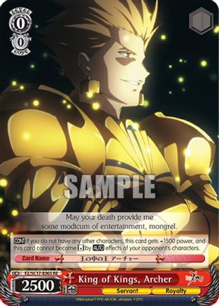 King of Kings, Archer (FZ/SC17-E065 RE) - Fate/Zero Chronicle Set