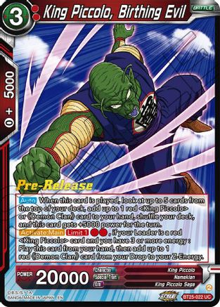 King Piccolo, Birthing Evil (BT25-022) - Legend of the Dragon Balls PreRelease Cards