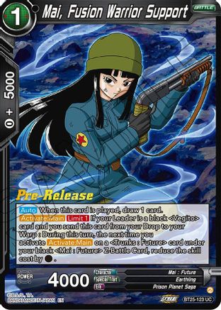 Mai, Fusion Warrior Support (BT25-123) - Legend of the Dragon Balls PreRelease Cards