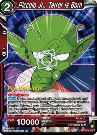 Piccolo Jr., Terror is Born (BT25-024) - Legend of the Dragon Balls PreRelease Cards