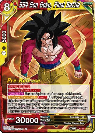 SS4 Son Goku, Final Battle (BT25-131) - Legend of the Dragon Balls PreRelease Cards